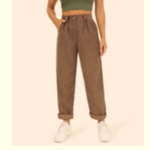 Mid rise corduroy pants